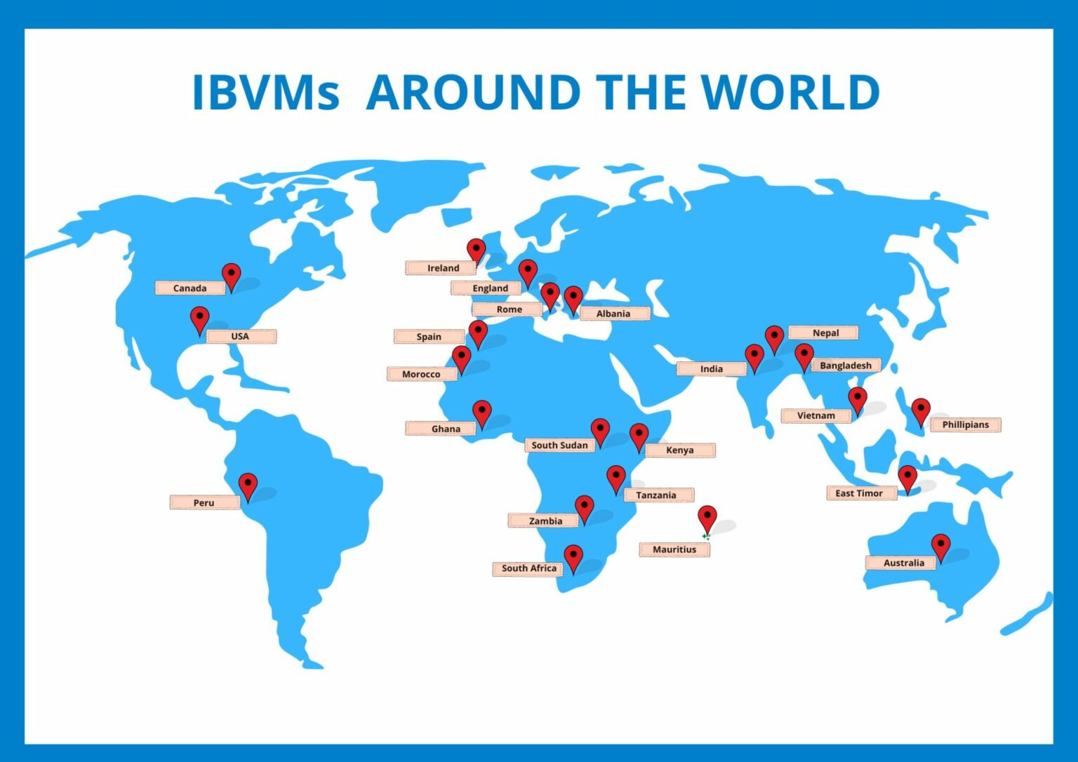 Map of IBVM around the world